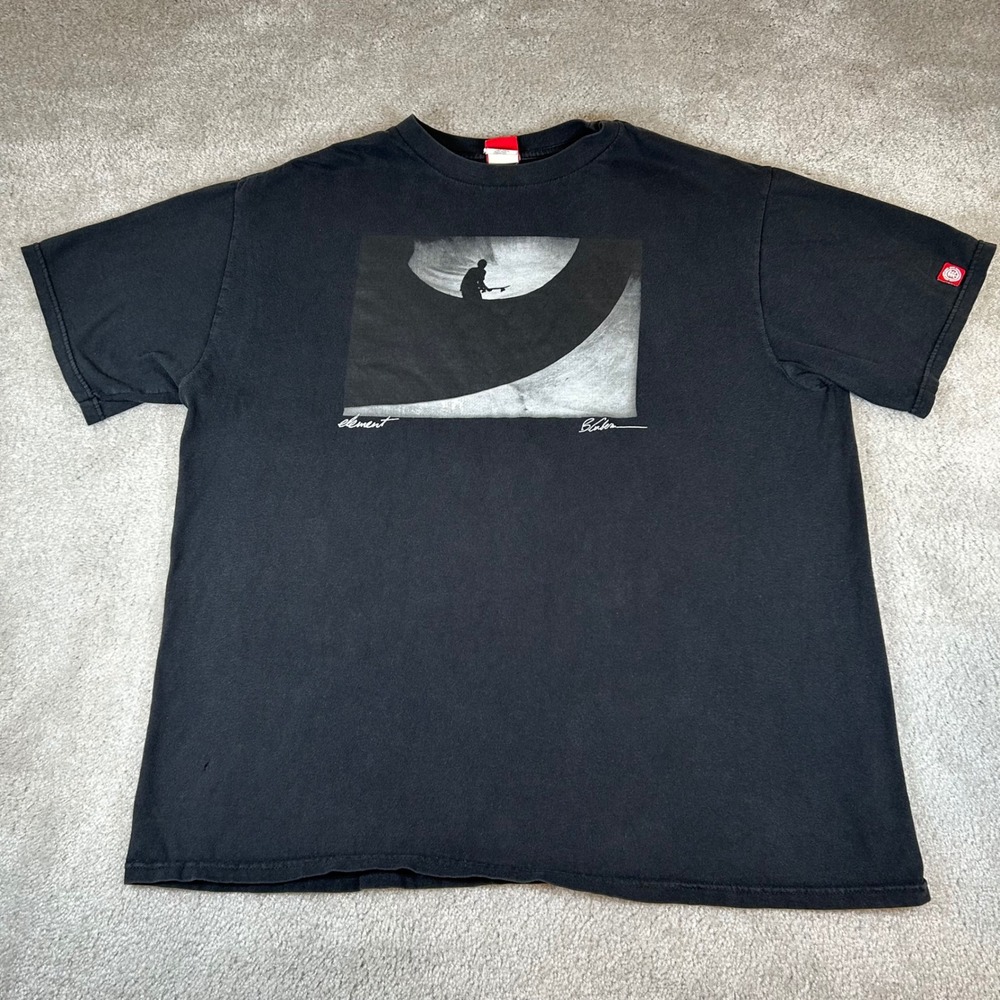 Vintage Y2K Element T-Shirt Mens XL Black Brian Gaberman Skate Photo Graphic Tee